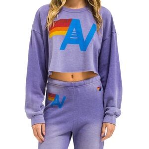 NWT Aviator Nation Relaxed Cropped Sweatshirt